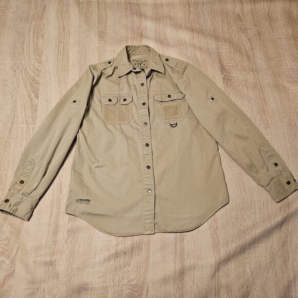 Ralph Lauren Safari Outfitters Tan Shirt Style Jacket Shacket Size P / S Womens - Picture 1 of 8